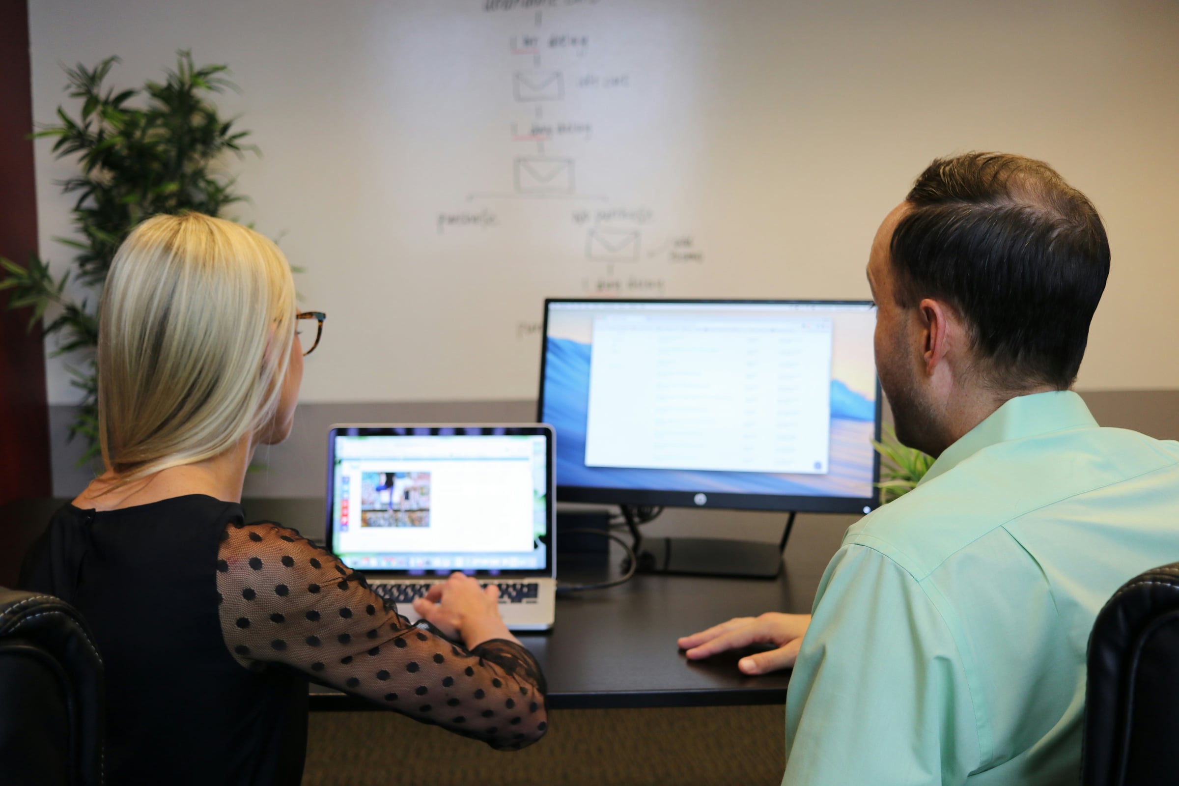 Insurance agency staff working at their desks